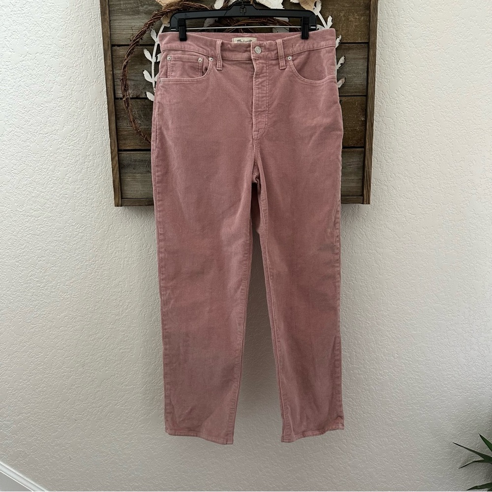 Madewell The Perfect vintage straight pink corduroy stretch cotton size 30